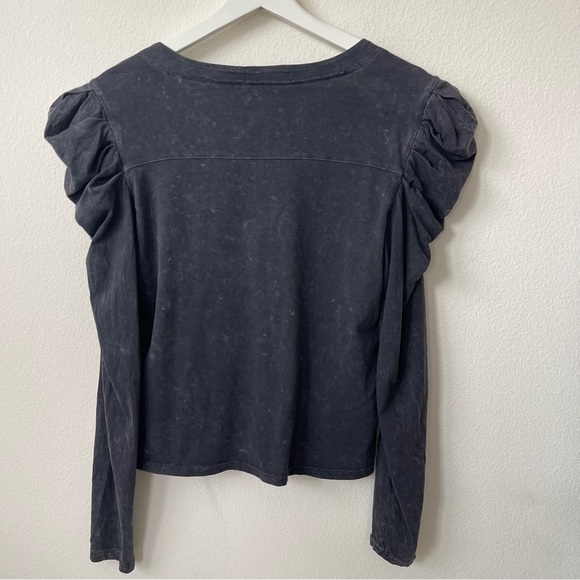 7 For All Mankind Puff Shoulder Tee Shirt Top SMALL - Picture 3 of 8